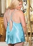 Blue Christmas Satin Plus Babydoll - panties.com