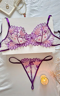 Violet Garden Party Panty and Bra