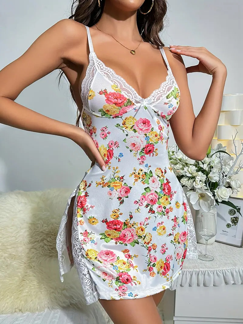 Silky Rose Garden Nightie