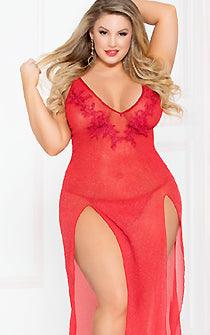All that Glitters Red Gown Plus - panties.com