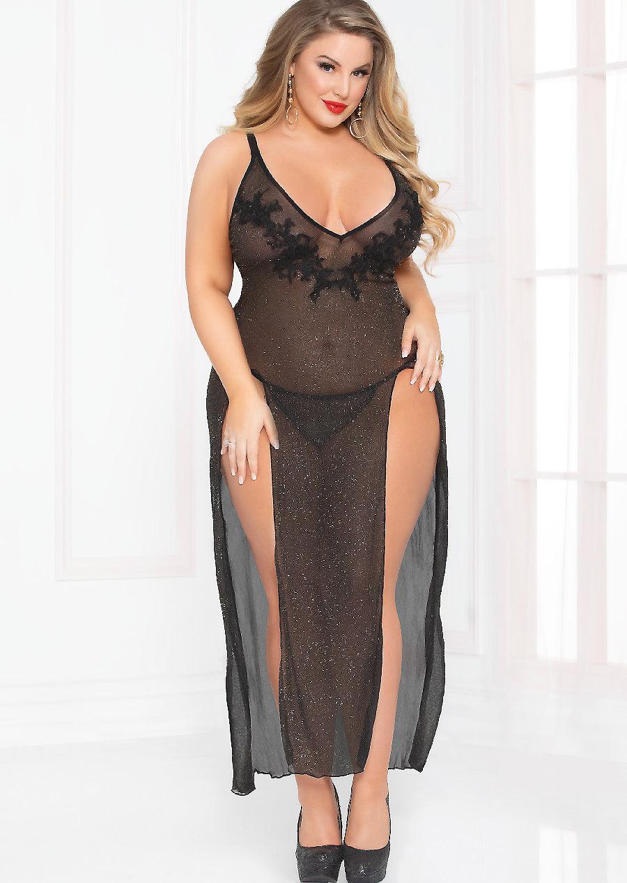 All that Glitters Red Gown Plus - panties.com