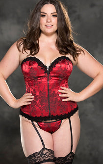 Tapestry Zip Front Corset Queen