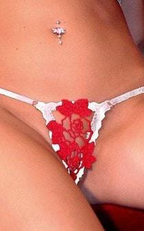 White Beauty Open Front Micro Thong - panties.com
