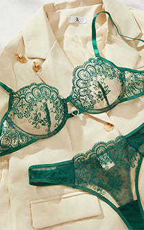 emerald green lace lingerie