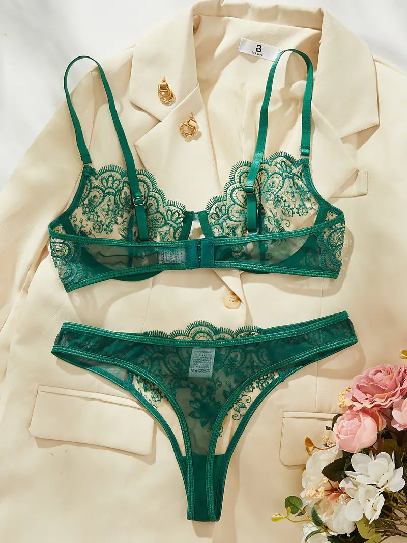 Emerald Charm Lingerie Set