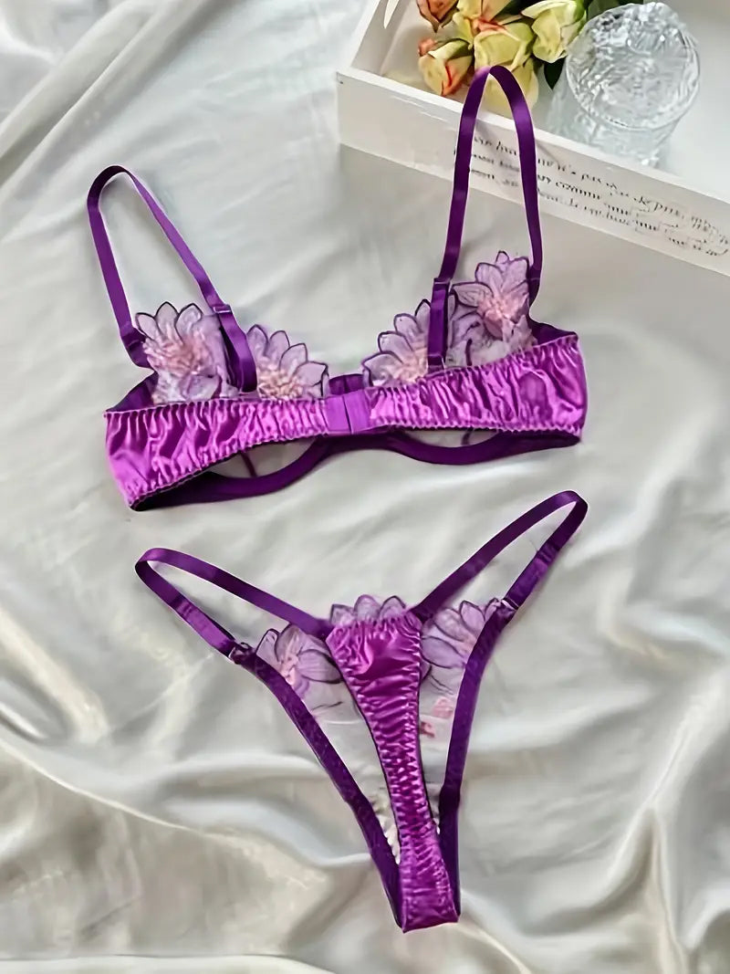 Violets in Bloom Panty & Bra Set