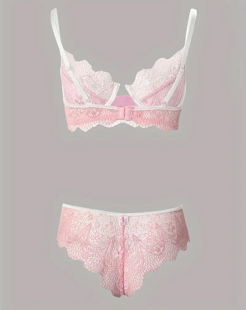 Pink Blush Lace Panty & Bra Set