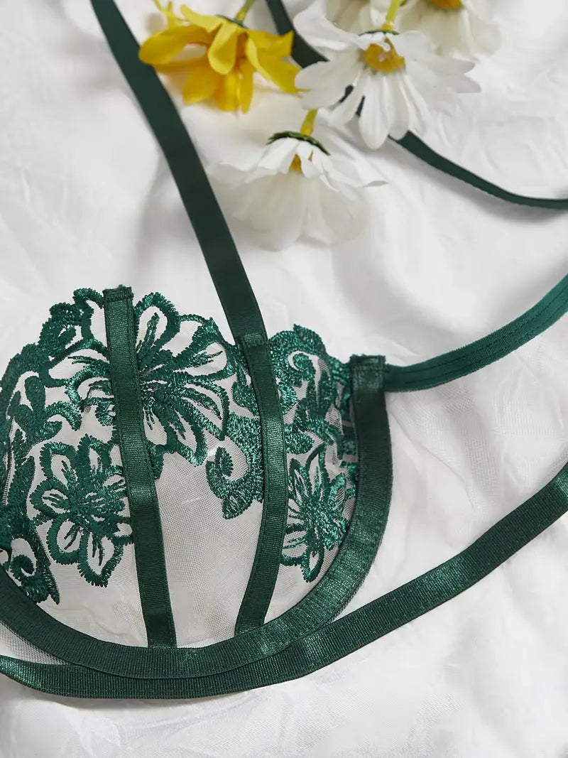Whispering Pines Thong and Bra Set