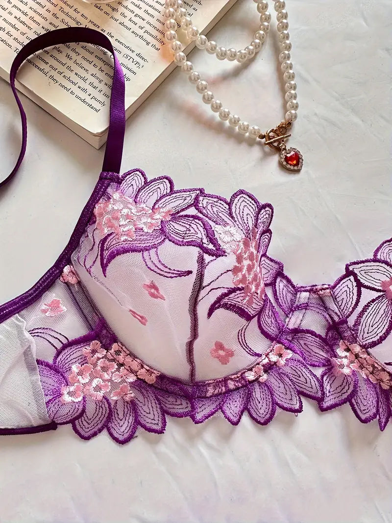 Violet Garden Party Panty and Bra