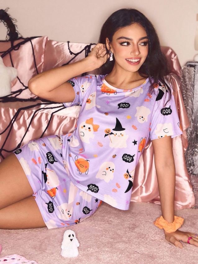 🎃💜 Purple Pumpkin Pajama Set