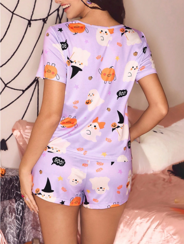 🎃💜 Purple Pumpkin Pajama Set