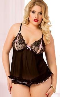 Ruffled Love Babydoll Plus Size - panties.com
