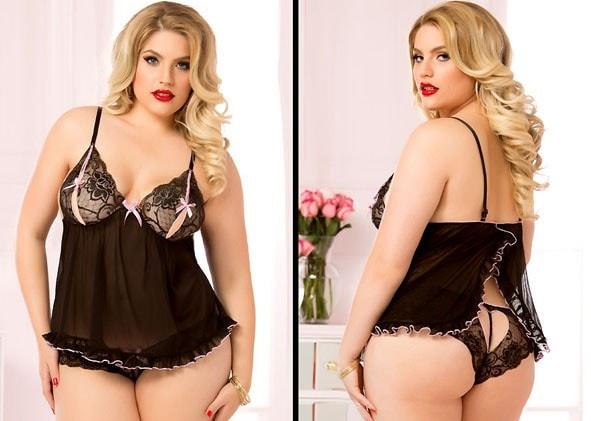 Ruffled Love Babydoll Plus Size - panties.com
