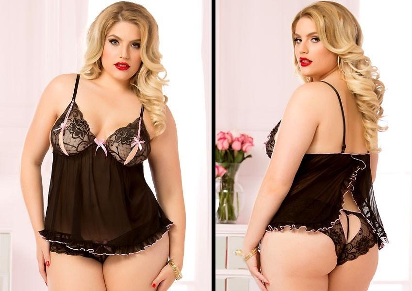 Ruffled Love Babydoll Plus Size - panties.com
