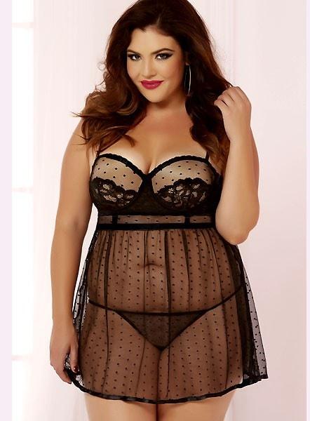 Simple Elegance Babydoll Plus Size - panties.com