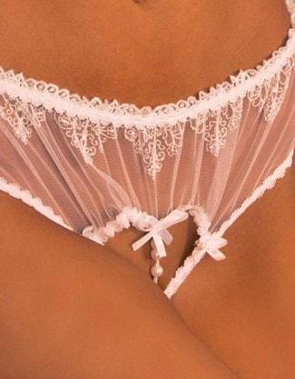 Pleasure Panties with Faux Pearl Beads
