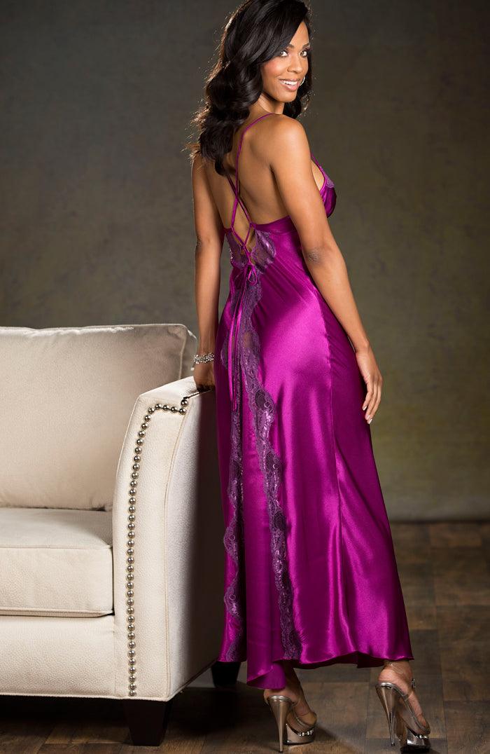 Slinky & Slender Satin Gown - panties.com
