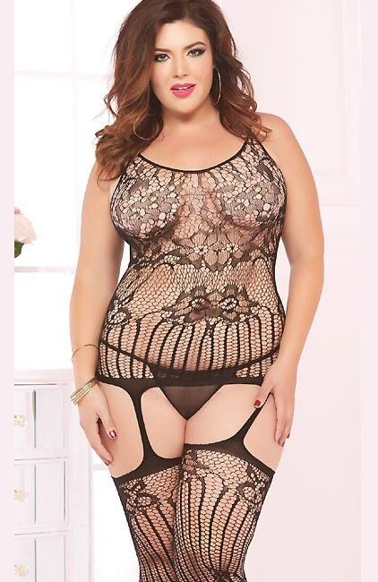 Tease Me Please Me Bodystocking Plus Size - panties.com