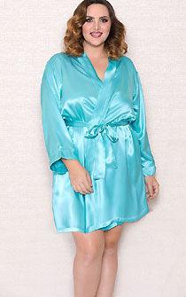 Tempting Turquoise Satin 2pc Luxury Set Queen - panties.com