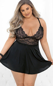 Black Elvira Babydoll Queen
