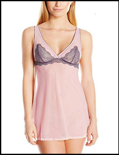 Sheer Oyster Pink Luxury Nightie - panties.com